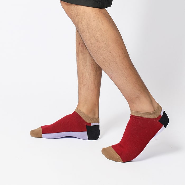Crimson Blocks Sock - TheSockWave