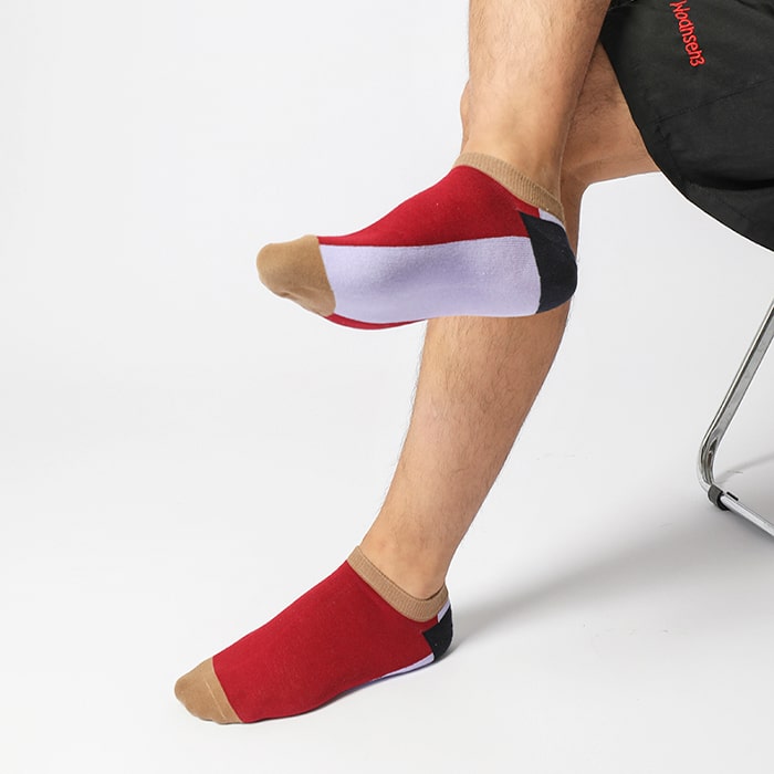 Crimson Blocks Sock - TheSockWave