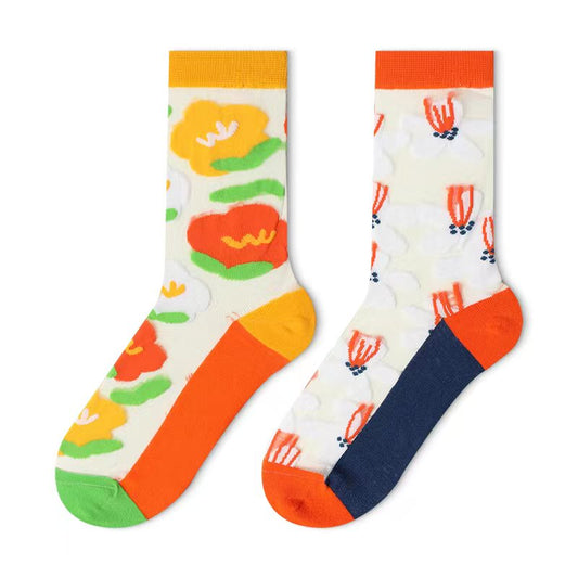 Floral Symphony Stockings - TheSockWave