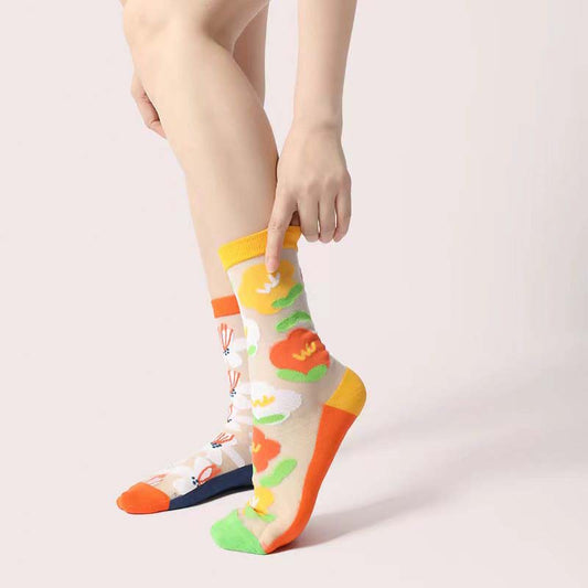 Floral Symphony Stockings - TheSockWave