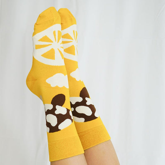 Mushroom & Lemon Sock - TheSockWave