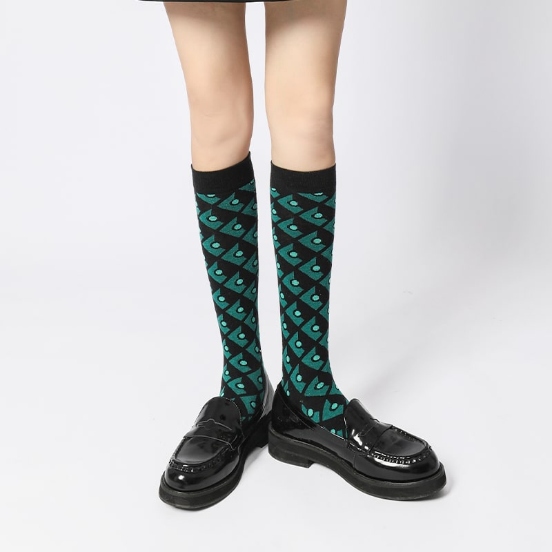 Black Green Illusion Sock - TheSockWave