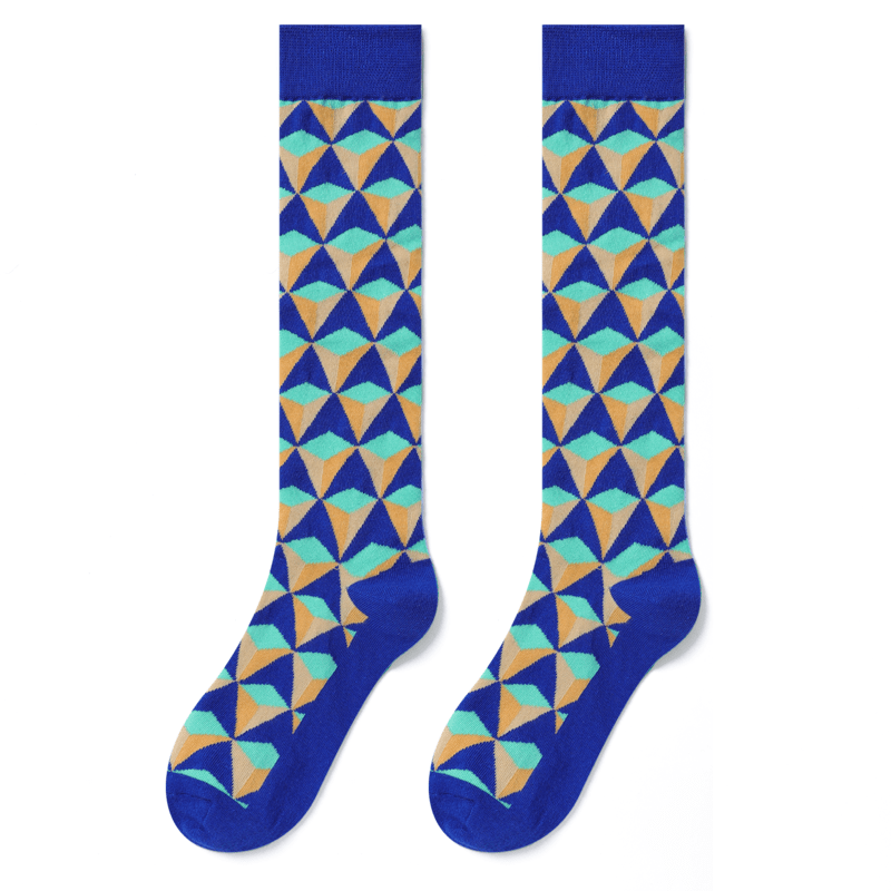 Blue & Yellow Triangle Sock - TheSockWave