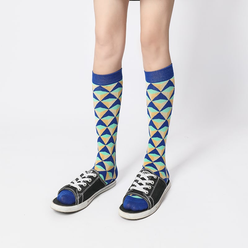 Blue & Yellow Triangle Sock - TheSockWave