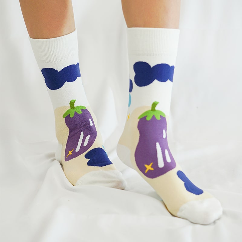 Eggplant Mood Crew Sock - TheSockWave