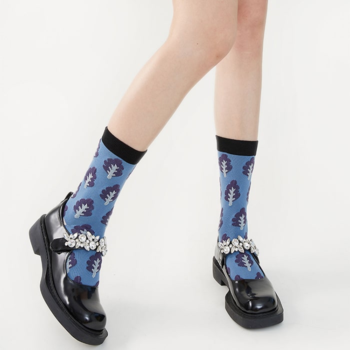 Misty Blue Floral Socks Set - TheSockWave