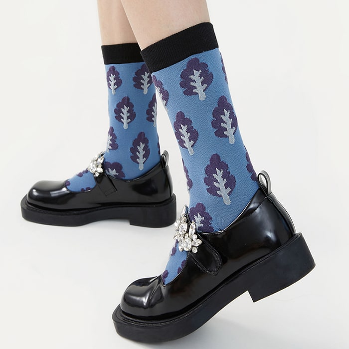 Misty Blue Floral Socks Set - TheSockWave